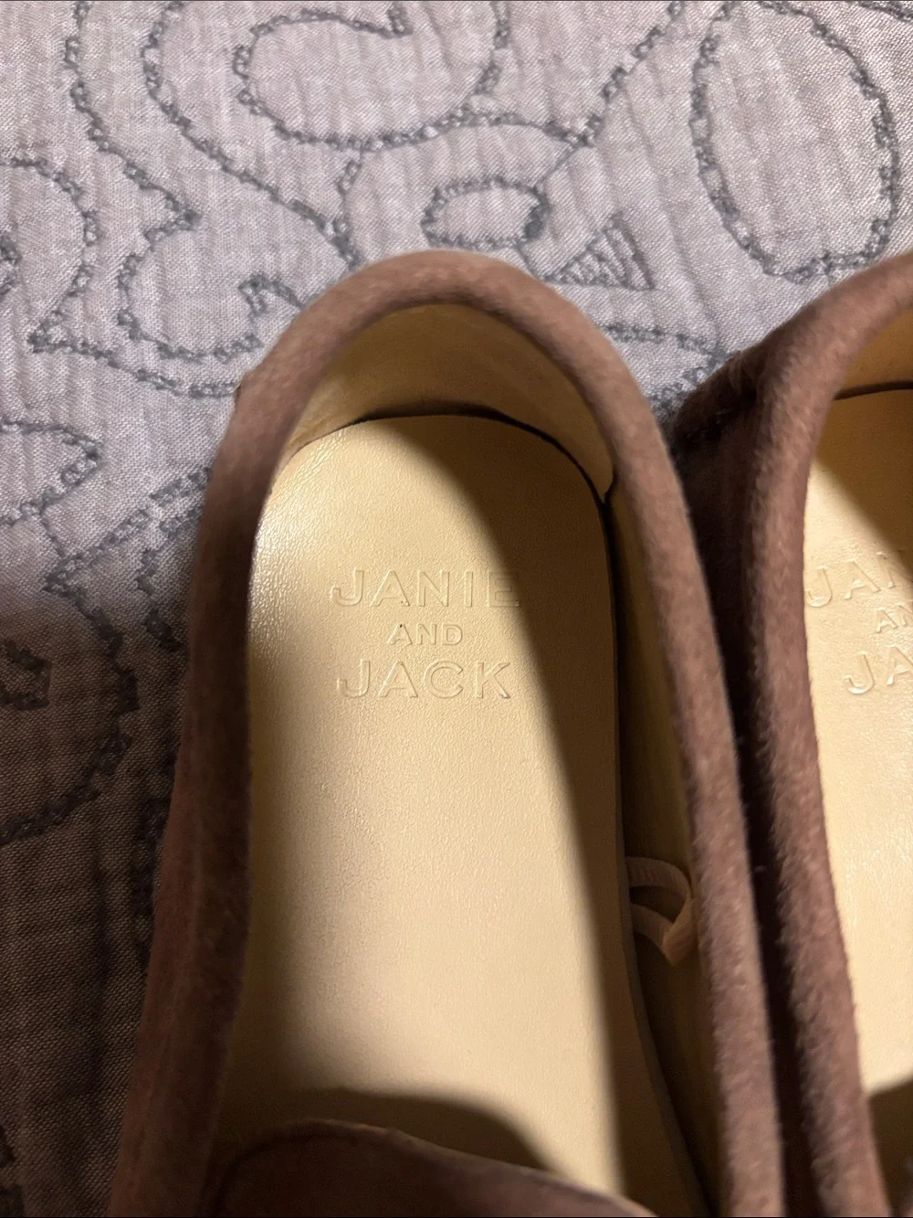 Janie and Jack Brown Suede Slip-On Loafers